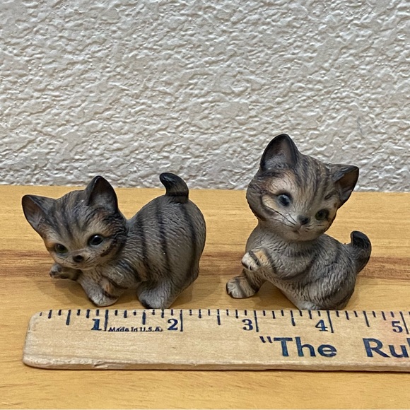 Vintage 1983 Global Art Harvey Knox Kingdom Japan Tabby Cat Kitten Figurine - Picture 9 of 10